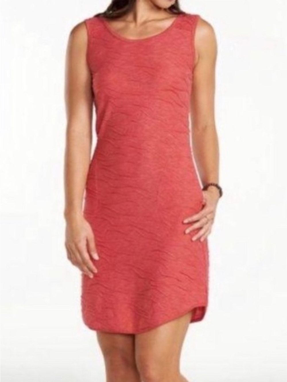 Toad & Co Sleeveless Orange Coral Textured Dress Casual Outdoor Size Large
